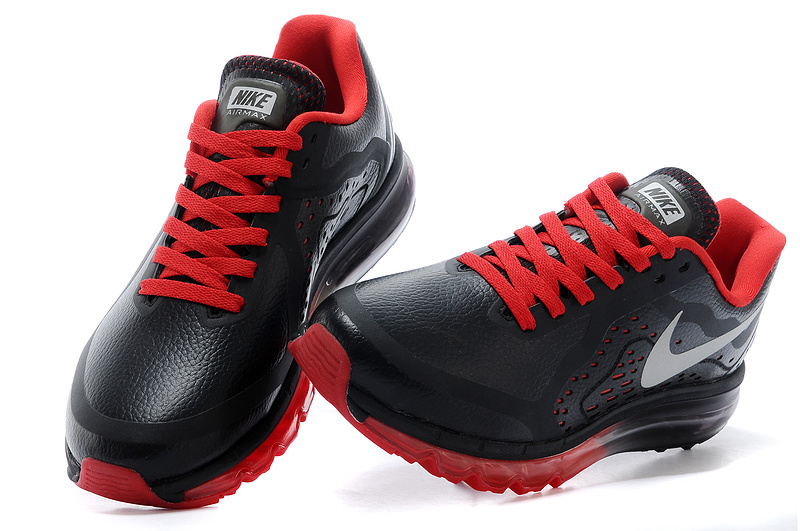 Nike Air Max 2014 Leather Black Red Shoes - Click Image to Close