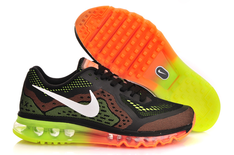 Nike Air Max 2014 Cushion Black Orange Green Shoes