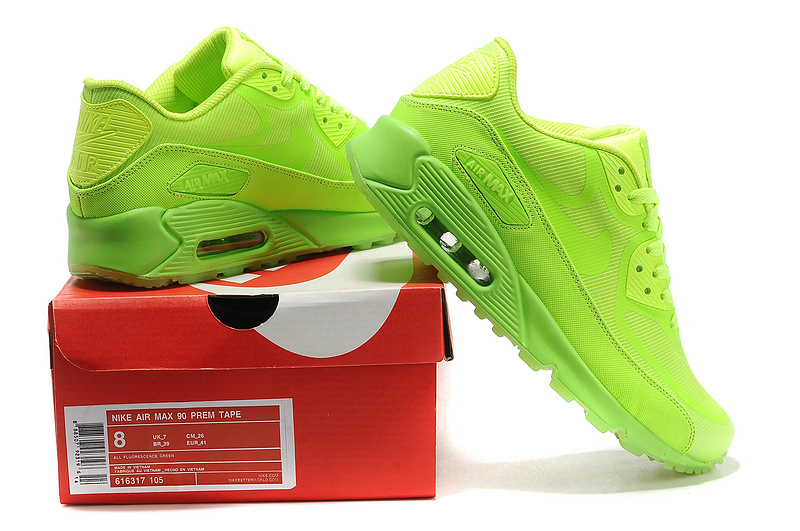 Nike Air Max 90 All Green Shoes - Click Image to Close