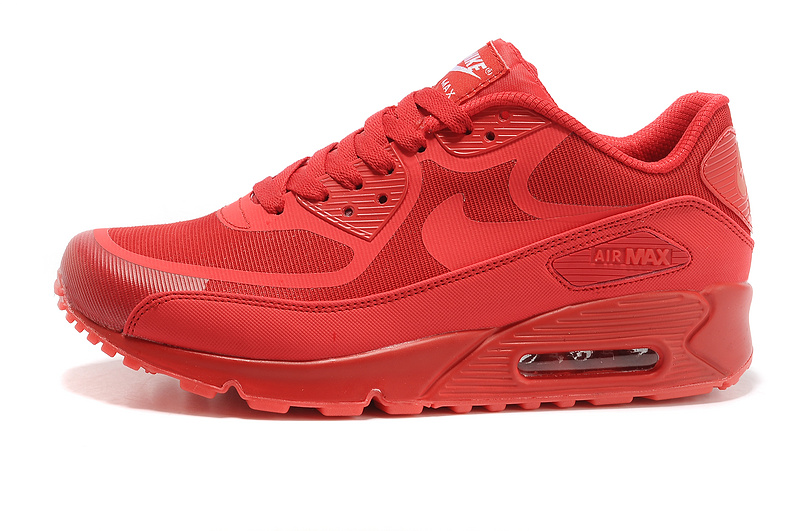 Nike Air Max 90 All Red Shoes - Click Image to Close