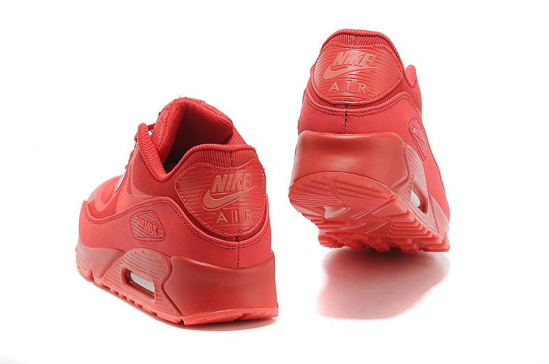 Nike Air Max 90 All Red Shoes - Click Image to Close