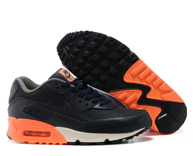 Nike Air Max 90 Dark Blue Orange Shoes - Click Image to Close