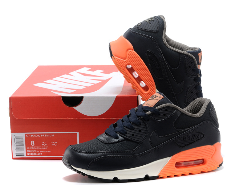 Nike Air Max 90 Dark Blue Orange Shoes