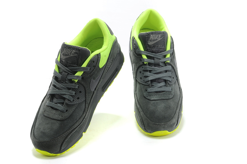 Nike Air Max 90 Dark Grey Silver Green Shoes - Click Image to Close