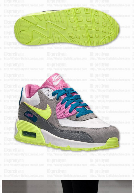 Nike Air Max 90 Grey Pink Green For Women