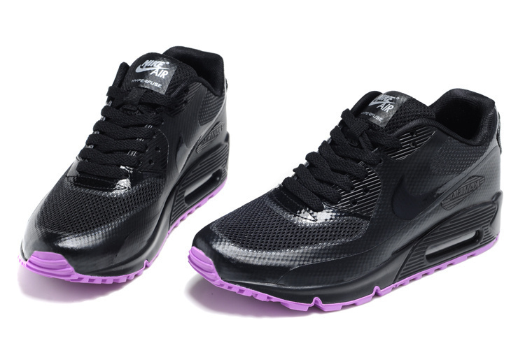 Nike Air Max 90 Mesh Black Purple Sole Shoes