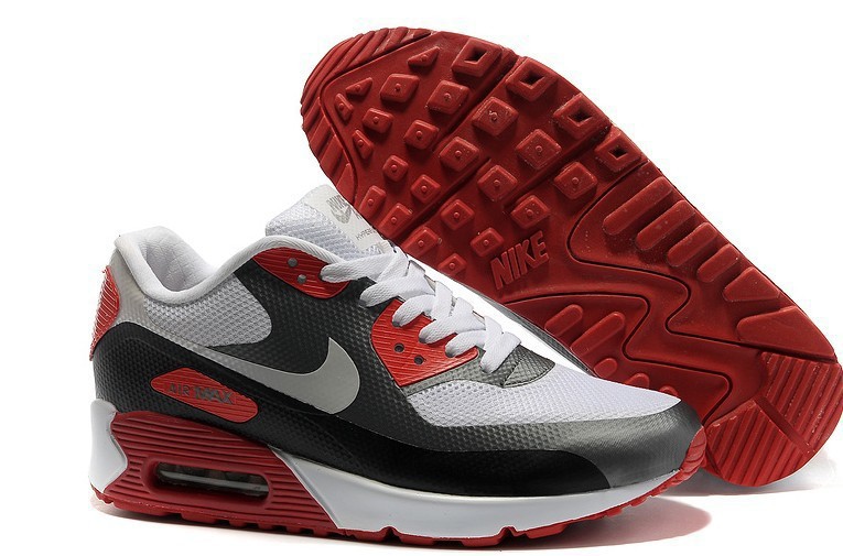 Nike Air Max 90 Mesh Grey Black Red Shoes