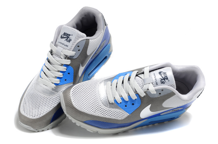 Nike Air Max 90 Mesh White Grey Blue Shoes