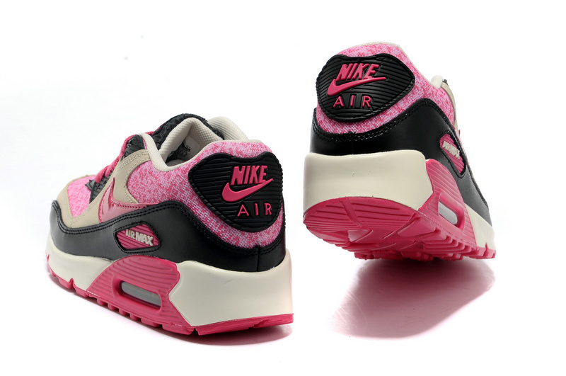 Nike Air Max 90 Pink Black Grey For Women - Click Image to Close