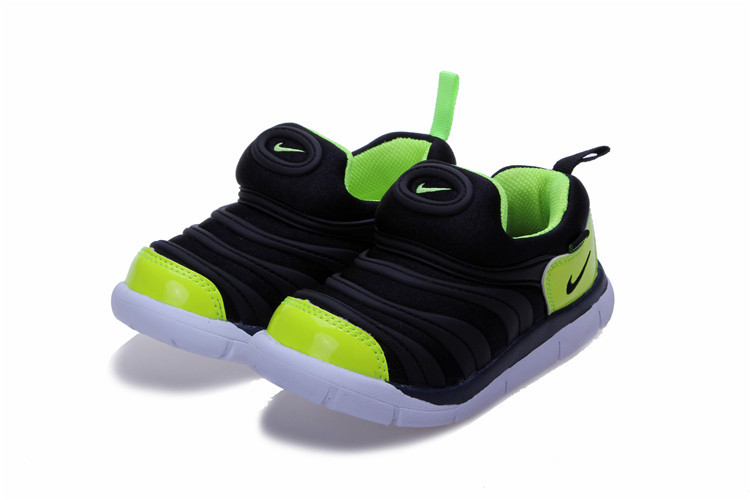 Kids Nike Dynamo Free Black Fluorscent Green White Shoes - Click Image to Close