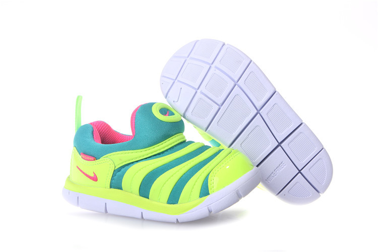 Kids Nike Dynamo Free Fluorscent Green Red White Shoes