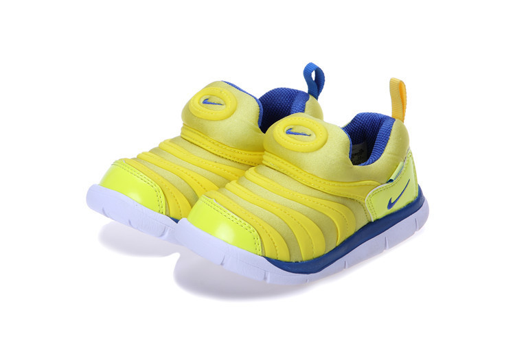 Kids Nike Dynamo Free Yellow Blue Shoes - Click Image to Close