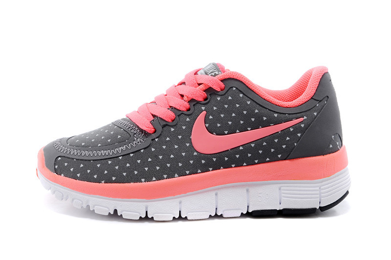 Kids Nike Free 5.0 Black Red White Running Shoes - Click Image to Close
