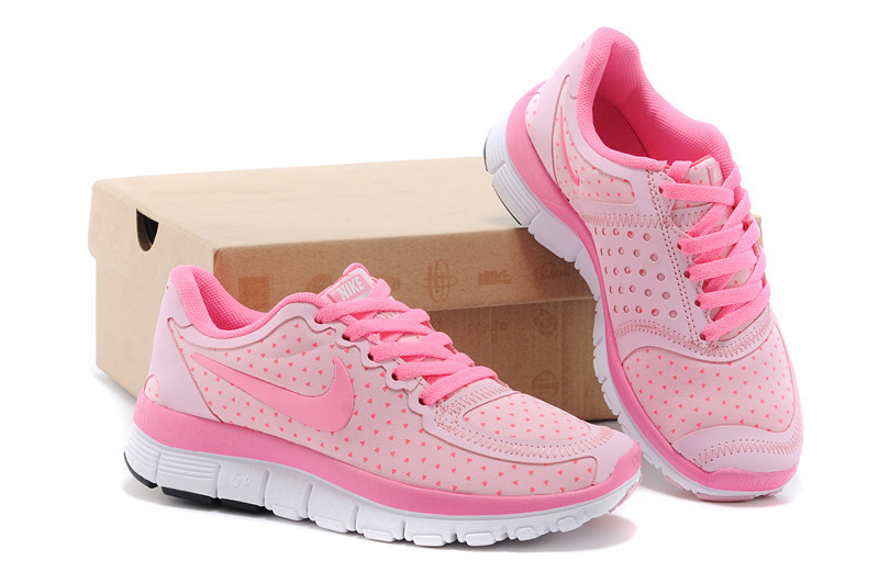Kids Nike Free 5.0 Pink White Running Shoes