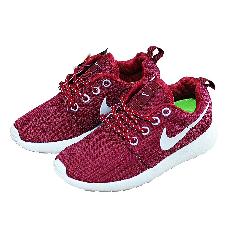 Nike Roshe Run Wine Red White Shoes For Kid