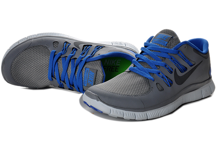New Nike Free 5.0 Grey Blue Running Shoes - Click Image to Close