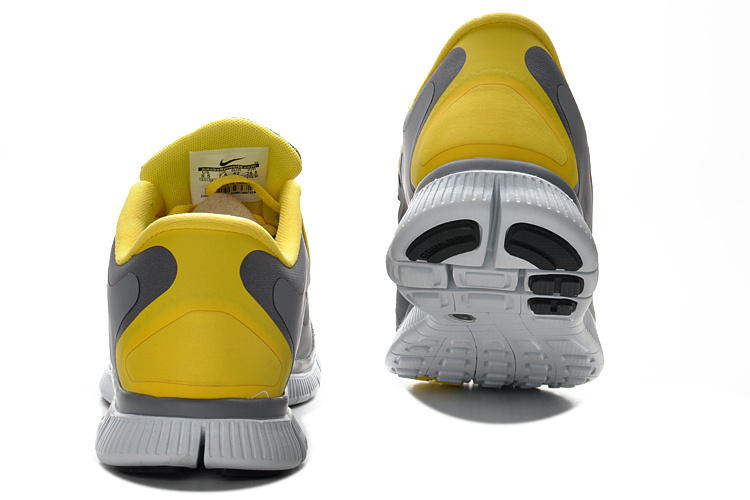 New Nike Free 5.0 Grey Yellow Running Shoes - Click Image to Close