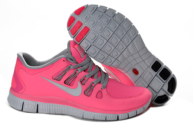 New Nike Free 5.0 Pink Grey Running Shoes - Click Image to Close