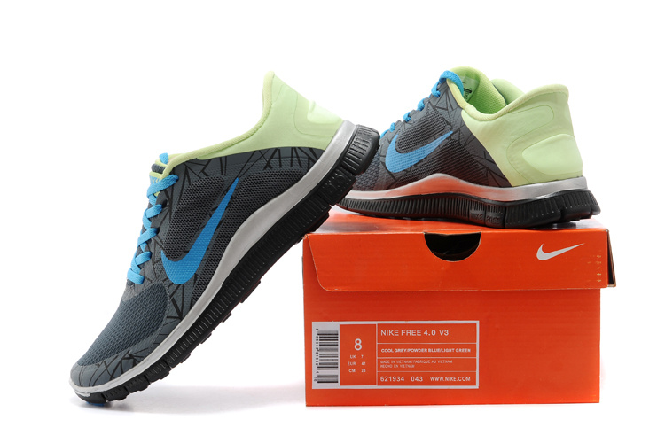 Limited Nike 4.0 V3 Colorful Black Blue Green Running Shoes - Click Image to Close
