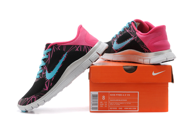 Limited Nike 4.0 V3 Colorful Black Pink Green Running Shoes For Women