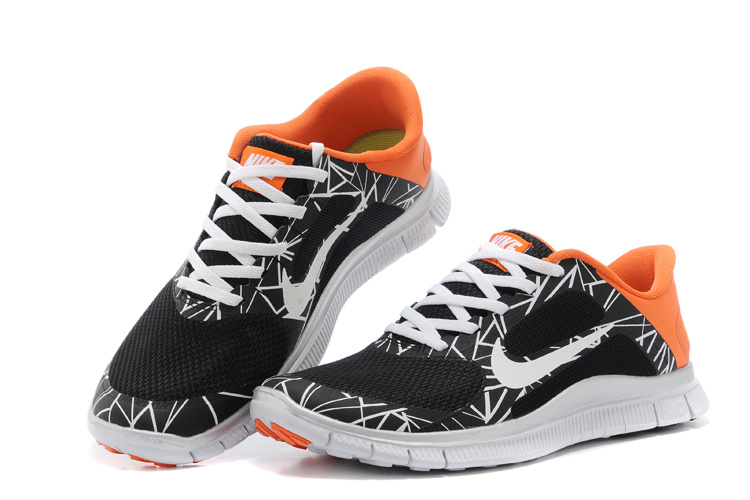 Limited Nike 4.0 V3 Colorful Black White Orange Running Shoes - Click Image to Close
