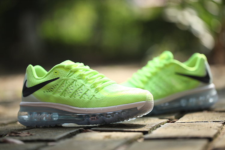 Women Nike Air Max 2015 Green Black Running Shoes - Click Image to Close