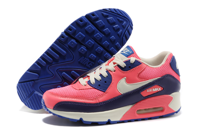 Nike Air Max 90 Colorful Red Blue White Shoes - Click Image to Close