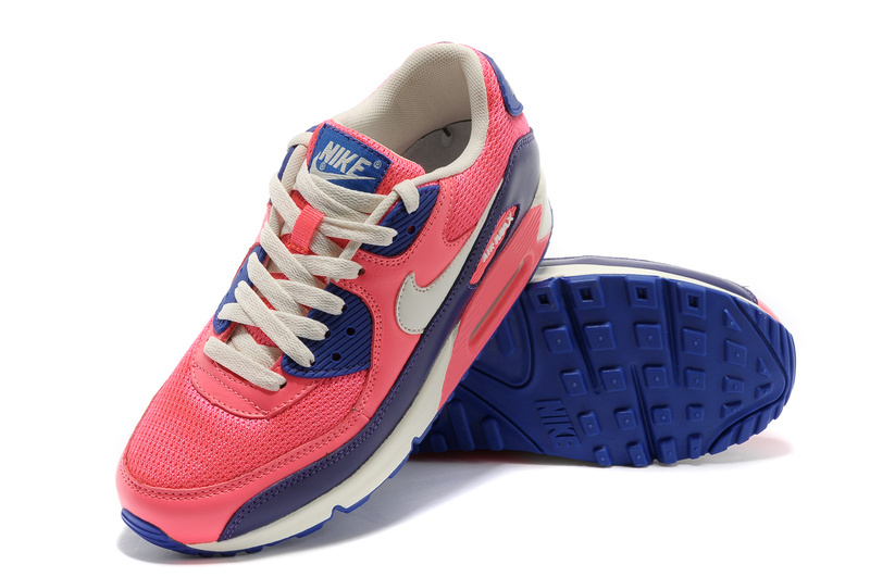 Nike Women Air Max 90 Colorful Red Blue White Shoes - Click Image to Close