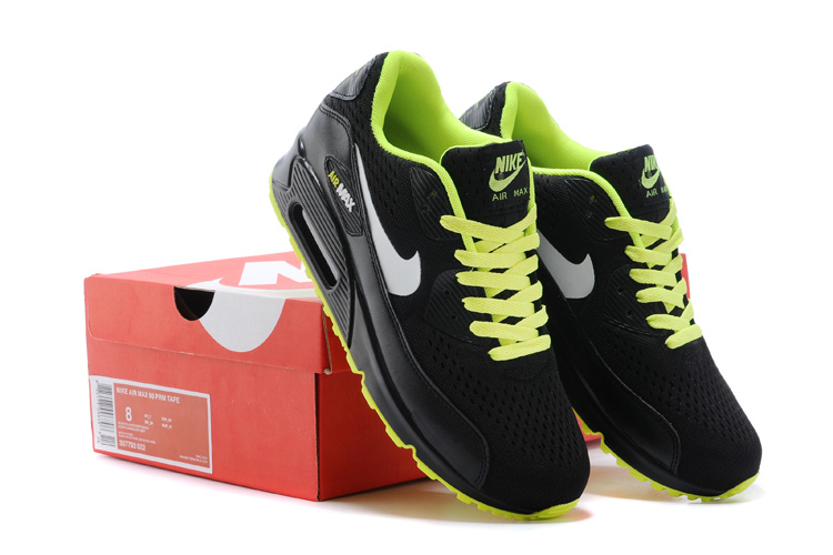 Nike Women Air Max 90 Knit Black Green Shoes