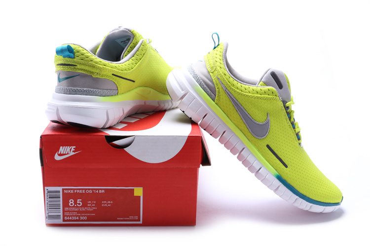 Women Nike Free OG 2014 Fluorscent Green White - Click Image to Close