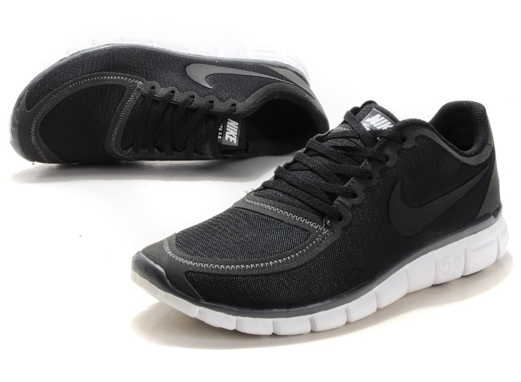 Nike Free Run 5.0 V4 Black White Shoes - Click Image to Close