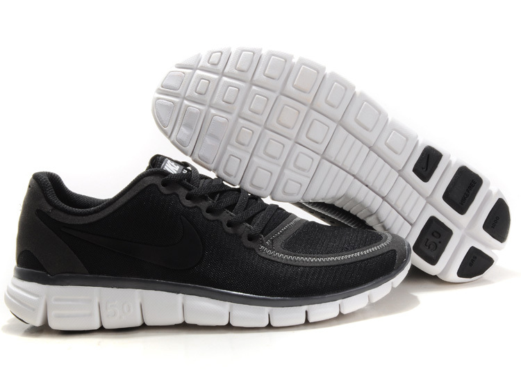 Nike Free Run 5.0 V4 Black White Shoes - Click Image to Close