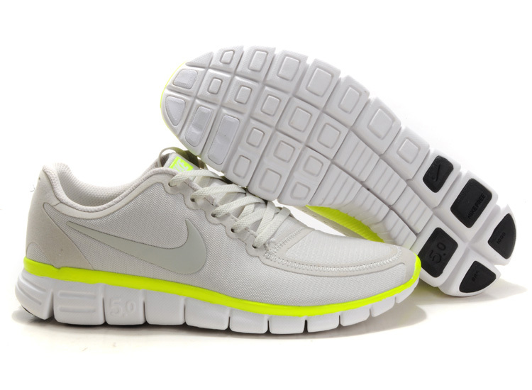 Nike Free Run 5.0 V4 Grey Yellow White Shoes - Click Image to Close