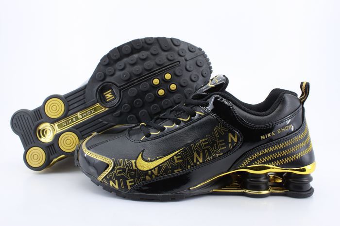 Original Nike Shox R4 Shoes Black Gold