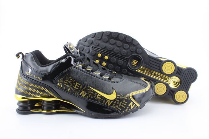 Original Nike Shox R4 Shoes Black Gold