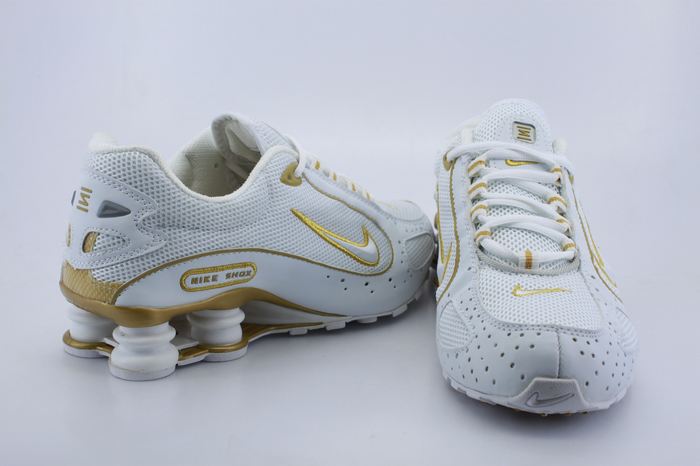 Nike Shox Monster Shoes White Gold Line - Click Image to Close