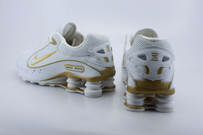 Nike Shox Monster Shoes White Gold Line - Click Image to Close