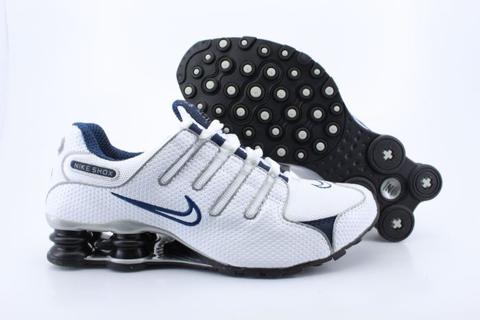 Nike Shox NZ Shoes White Grey Blue - Click Image to Close