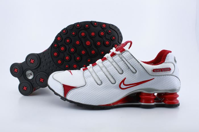 Nike Shox NZ Shoes White Grey Red - Click Image to Close