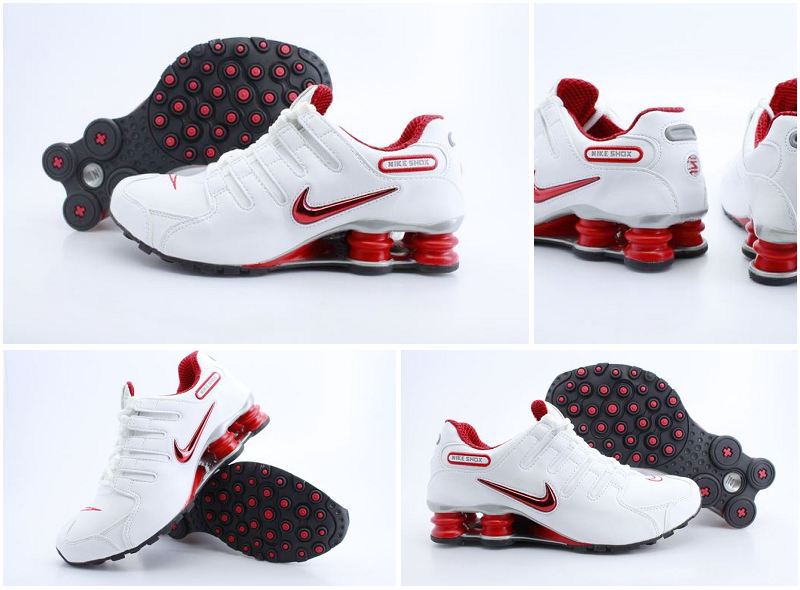 Nike Shox NZ Shoes White Light Red - Click Image to Close