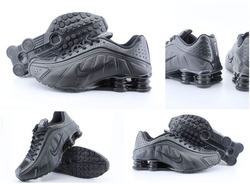 Original Nike Shox R4 Shoes All Black - Click Image to Close
