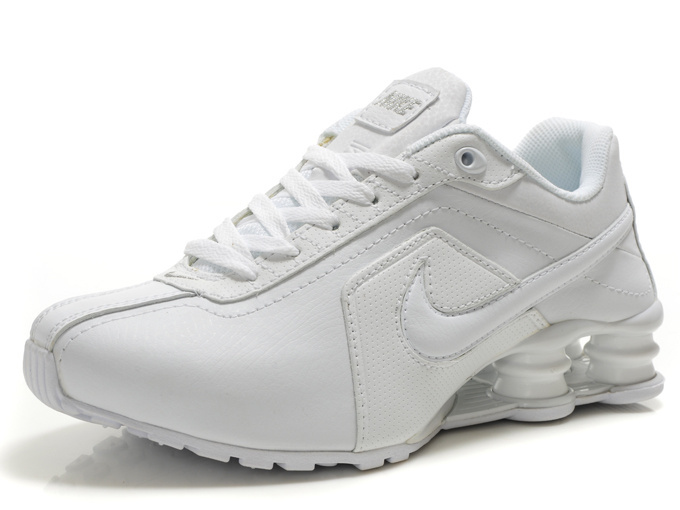 Original Nike Shox R4 Shoes All White Big Swoosh - Click Image to Close