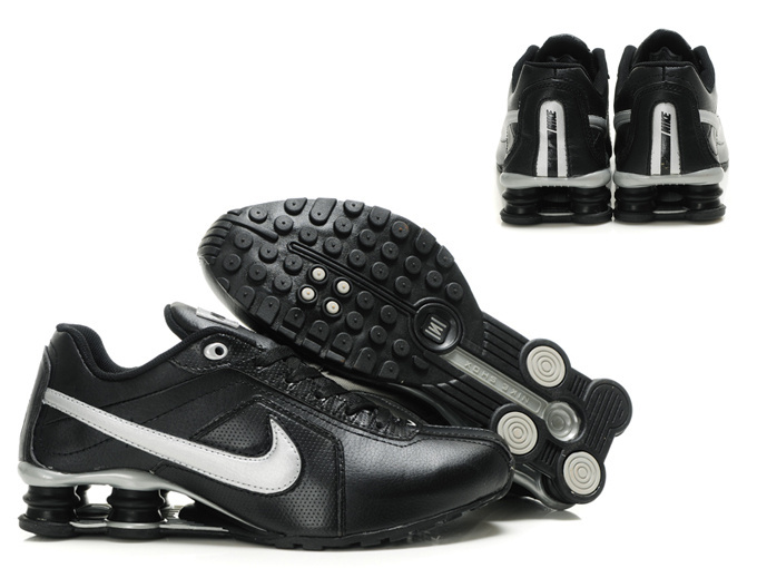 Original Nike Shox R4 Shoes Black Grey Big Swoosh