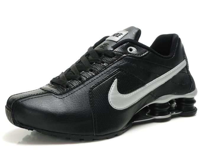 Original Nike Shox R4 Shoes Black Grey Big Swoosh