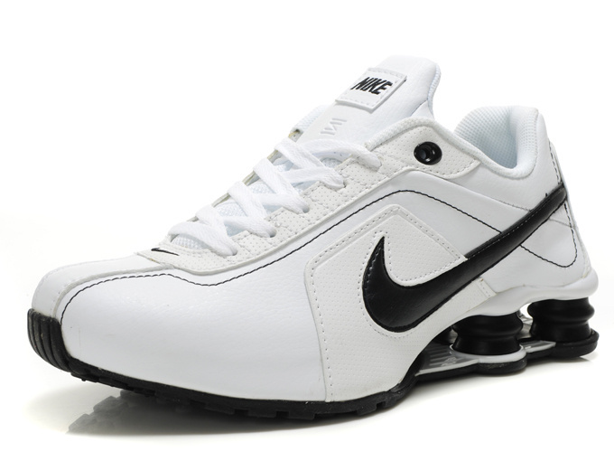 Original Nike Shox R4 Shoes Black White Swoosh