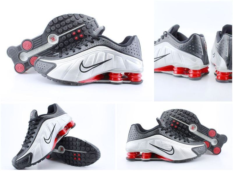 Original Nike Shox R4 Shoes Black White Red