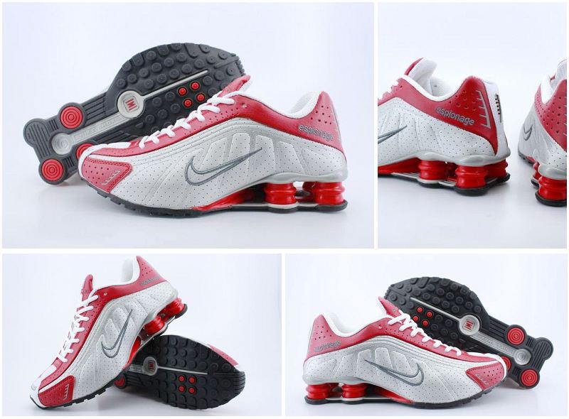 Original Nike Shox R4 Shoes Red White Grey Swoosh