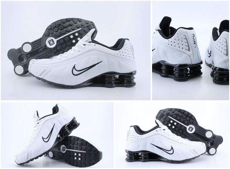 Original Nike Shox R4 Shoes White Black Swoosh