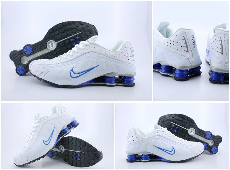 Original Nike Shox R4 Shoes White Blue