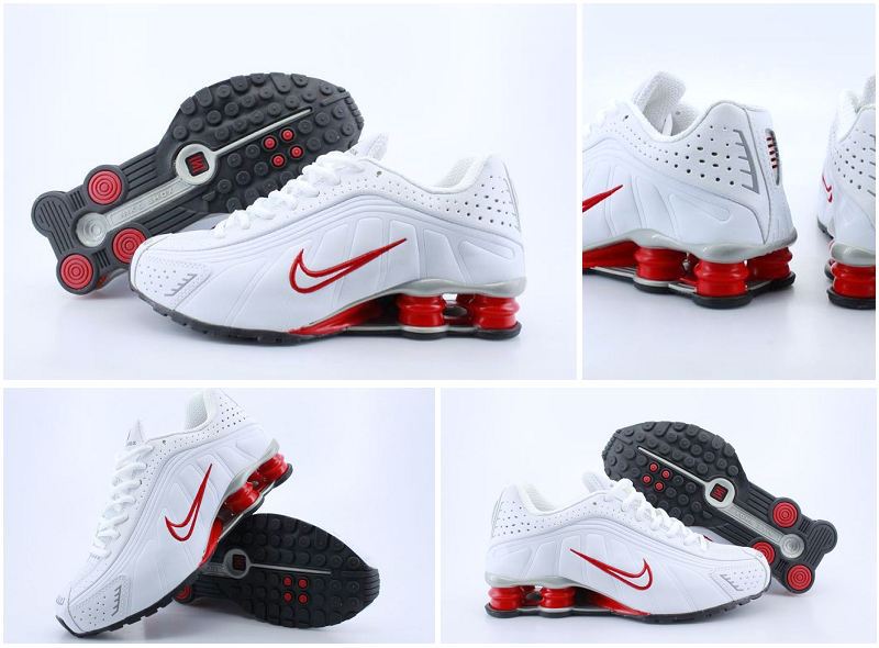 Original Nike Shox R4 Shoes White Red